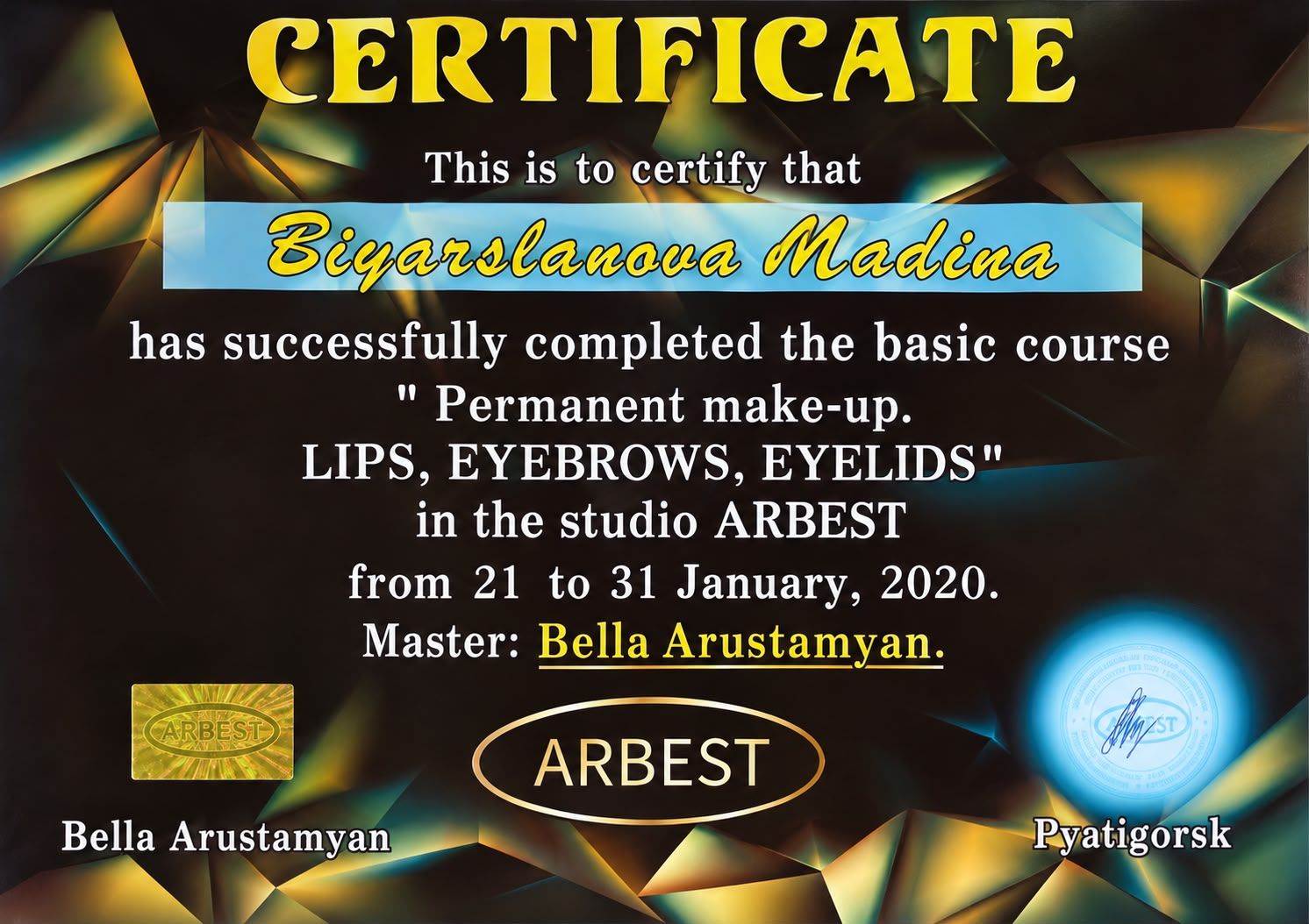 Básico: labios, cejas y párpados — ARBEST · Bella Arustamyan · Pyatigorsk · 2020